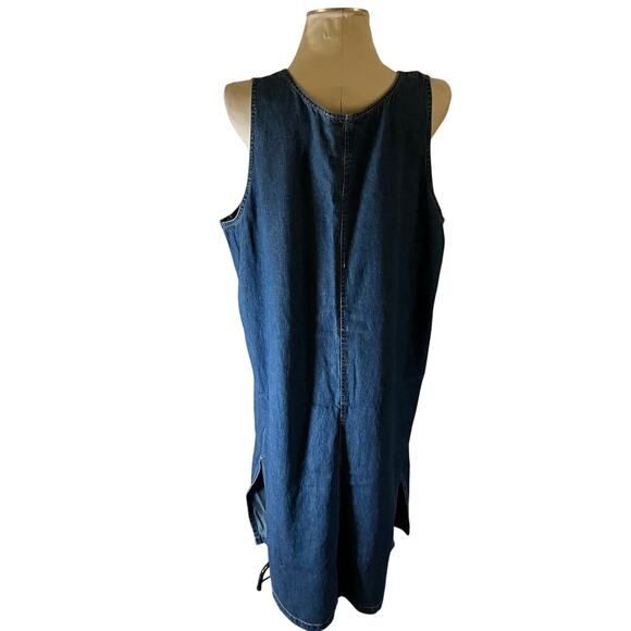 NWT Vtg Y2K Denim Jumper Maxi Dress USA 4th of July Patriotic Plus Sz 1X - Picture 6 of 9